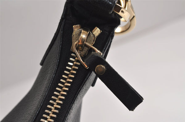 Authentic GUCCI Vintage Shoulder Hand Bag Purse Leather 115003 Black 7244J