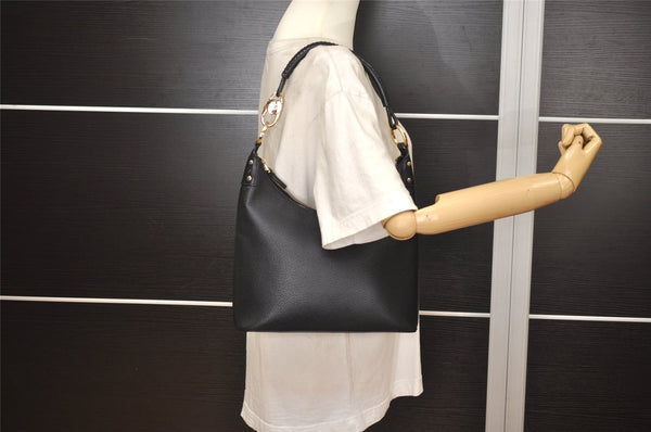Authentic GUCCI Vintage Shoulder Hand Bag Purse Leather 115003 Black 7244J