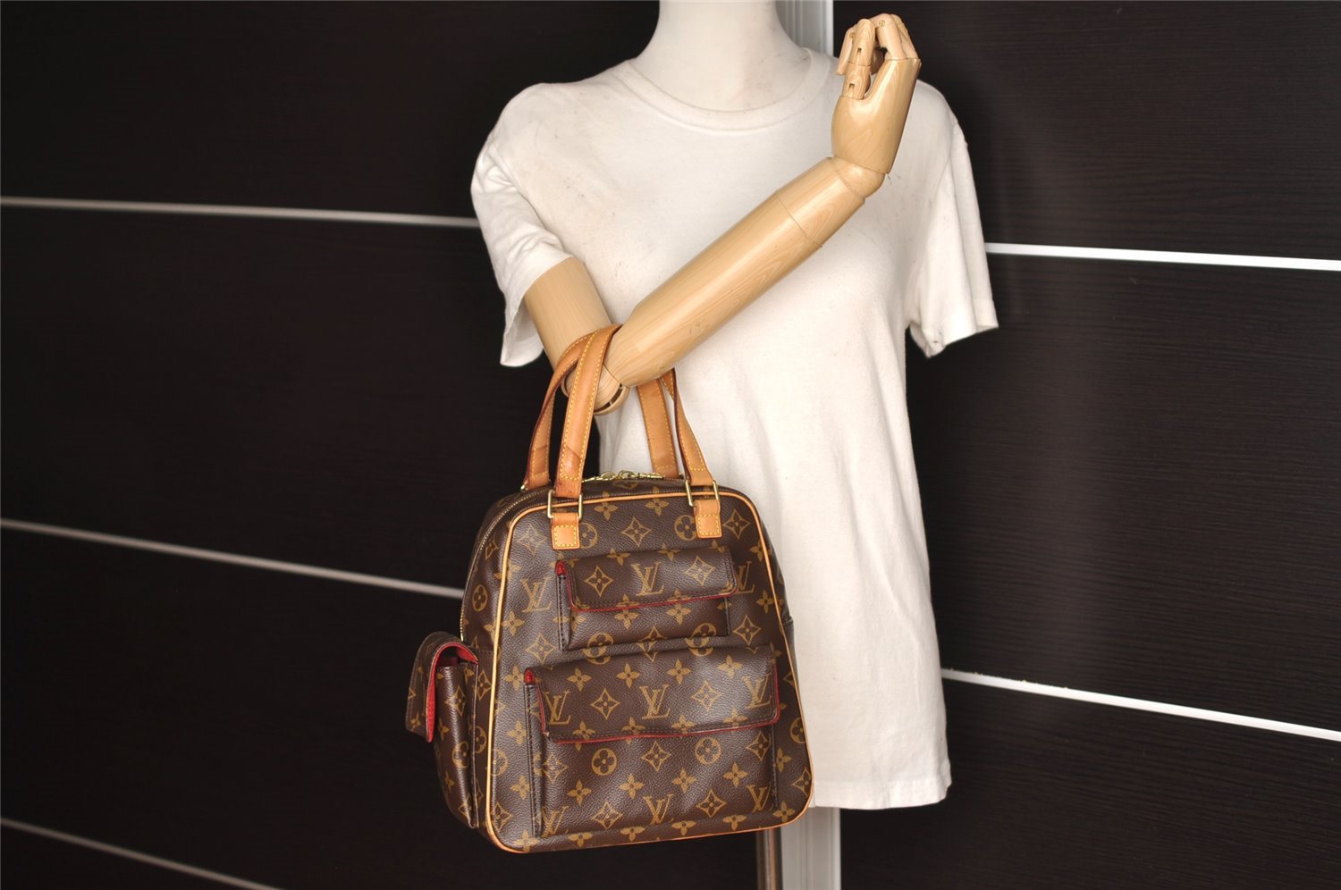 Authentic Louis Vuitton Monogram Excentri Cite Hand Bag M51161 LV 7245I