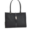 Authentic GUCCI Jackie Shoulder Tote Bag GG Canvas Leather 0021074 Black 7246J
