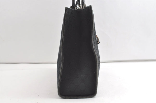 Authentic GUCCI Jackie Shoulder Tote Bag GG Canvas Leather 0021074 Black 7246J