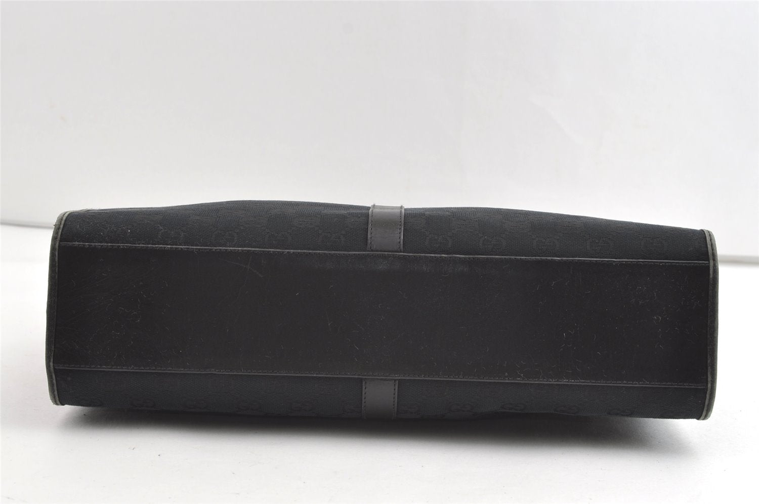 Authentic GUCCI Jackie Shoulder Tote Bag GG Canvas Leather 0021074 Black 7246J