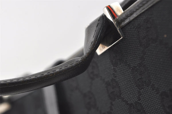 Authentic GUCCI Jackie Shoulder Tote Bag GG Canvas Leather 0021074 Black 7246J