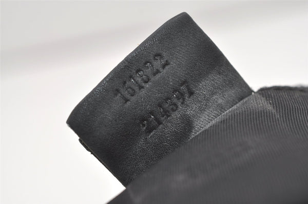 Authentic GUCCI Guccissima Shoulder Bag GG Leather Nylon 161822 Black 7250I