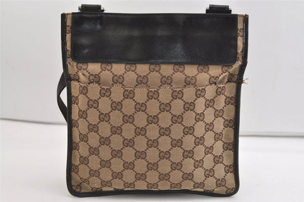 Authentic GUCCI Shoulder Cross Body Bag GG Canvas Leather 27639 Brown 7250J