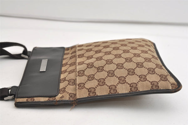 Authentic GUCCI Shoulder Cross Body Bag GG Canvas Leather 27639 Brown 7250J