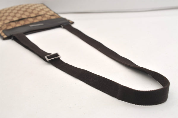 Authentic GUCCI Shoulder Cross Body Bag GG Canvas Leather 27639 Brown 7250J