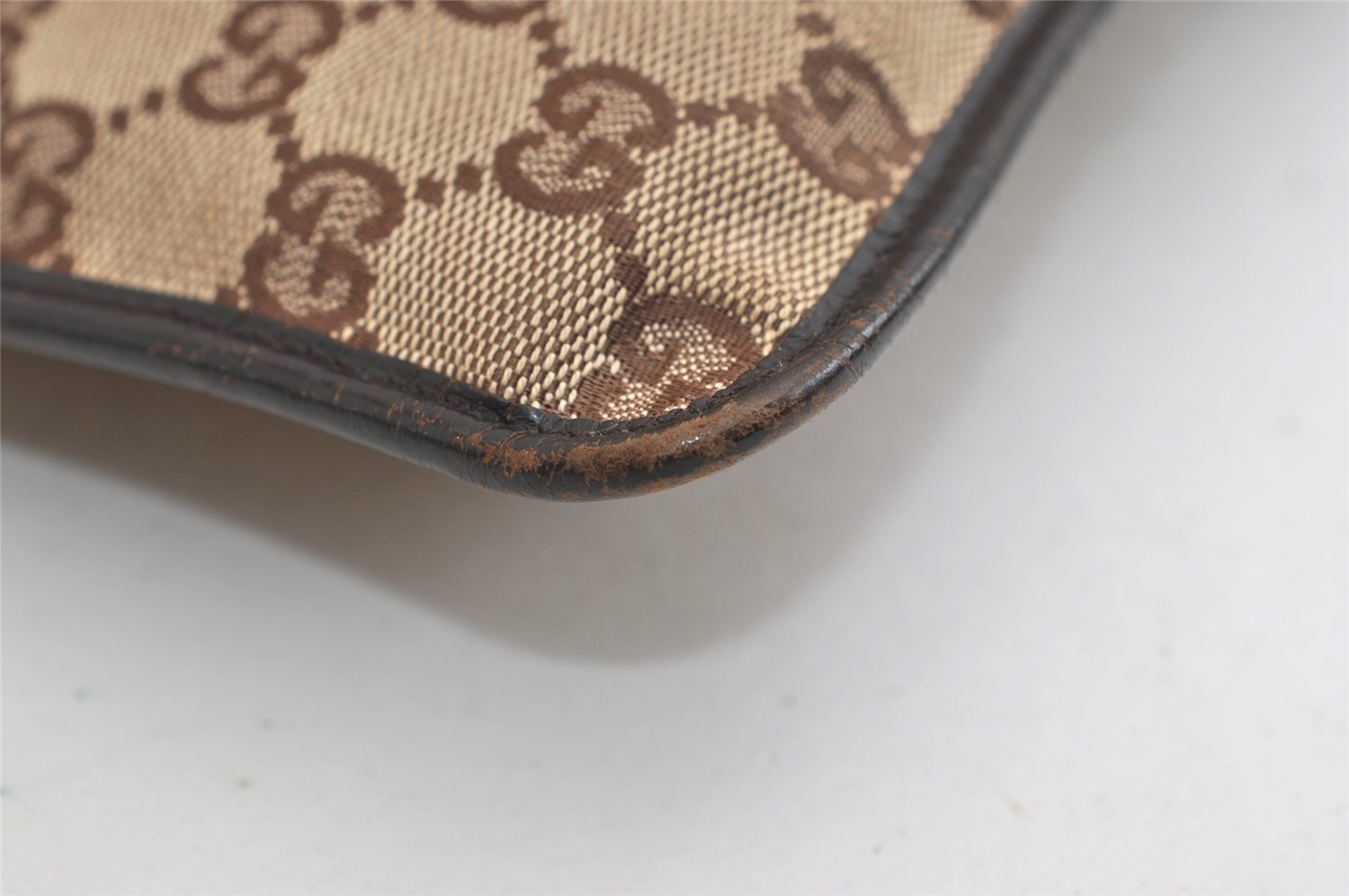 Authentic GUCCI Shoulder Cross Body Bag GG Canvas Leather 27639 Brown 7250J