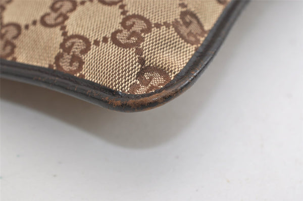 Authentic GUCCI Shoulder Cross Body Bag GG Canvas Leather 27639 Brown 7250J