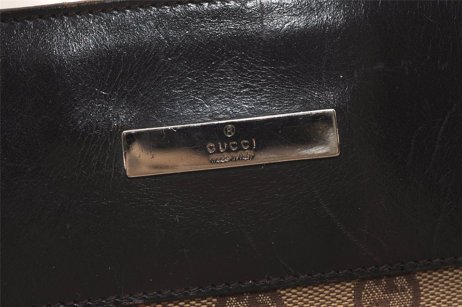 Authentic GUCCI Shoulder Cross Body Bag GG Canvas Leather 27639 Brown 7250J