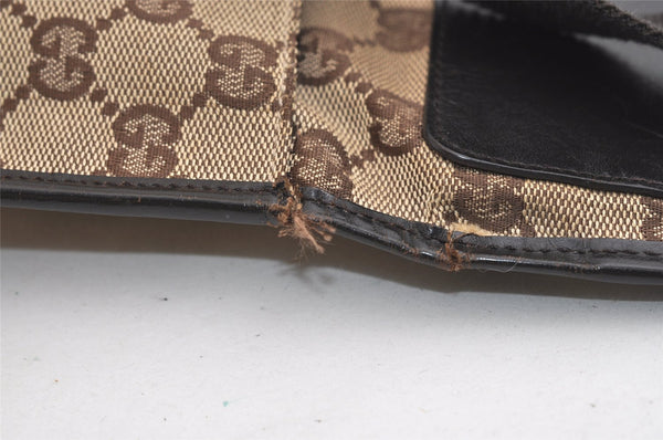 Authentic GUCCI Shoulder Cross Body Bag GG Canvas Leather 27639 Brown 7250J