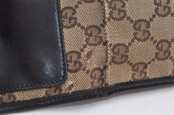 Authentic GUCCI Shoulder Cross Body Bag GG Canvas Leather 27639 Brown 7250J