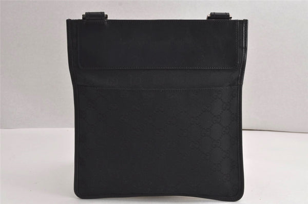 Authentic GUCCI Shoulder Cross Body Bag GG Canvas Leather 0190348 Black 7251J