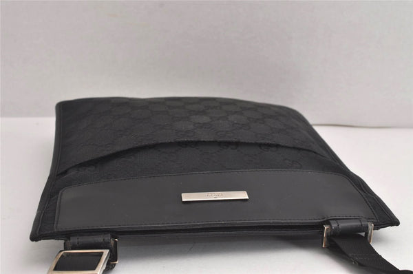 Authentic GUCCI Shoulder Cross Body Bag GG Canvas Leather 0190348 Black 7251J
