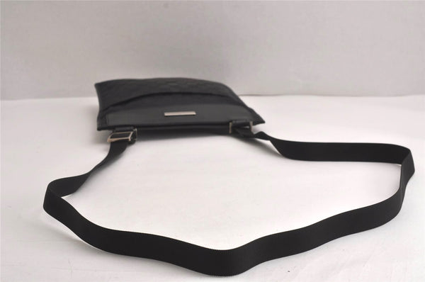 Authentic GUCCI Shoulder Cross Body Bag GG Canvas Leather 0190348 Black 7251J