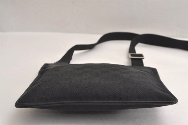 Authentic GUCCI Shoulder Cross Body Bag GG Canvas Leather 0190348 Black 7251J