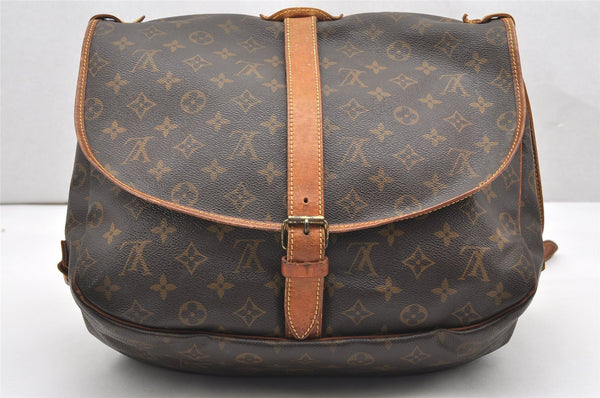 Authentic Louis Vuitton Monogram Saumur 35 Shoulder Cross Bag M42254 LV 7252K