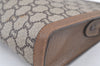 Authentic GUCCI Vintage GG Plus Clutch Hand Bag PVC Leather Brown Junk 7255K