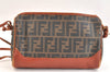 Authentic FENDI Zucca Shoulder Cross Body Bag Purse PVC Leather Brown Junk 7257K