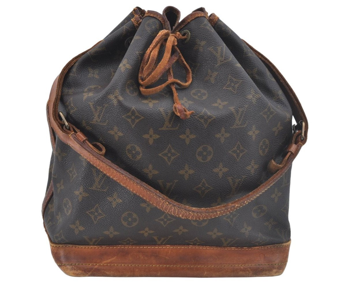 Authentic Louis Vuitton Monogram Noe Shoulder Drawstring Bag M42224 LV 7259I
