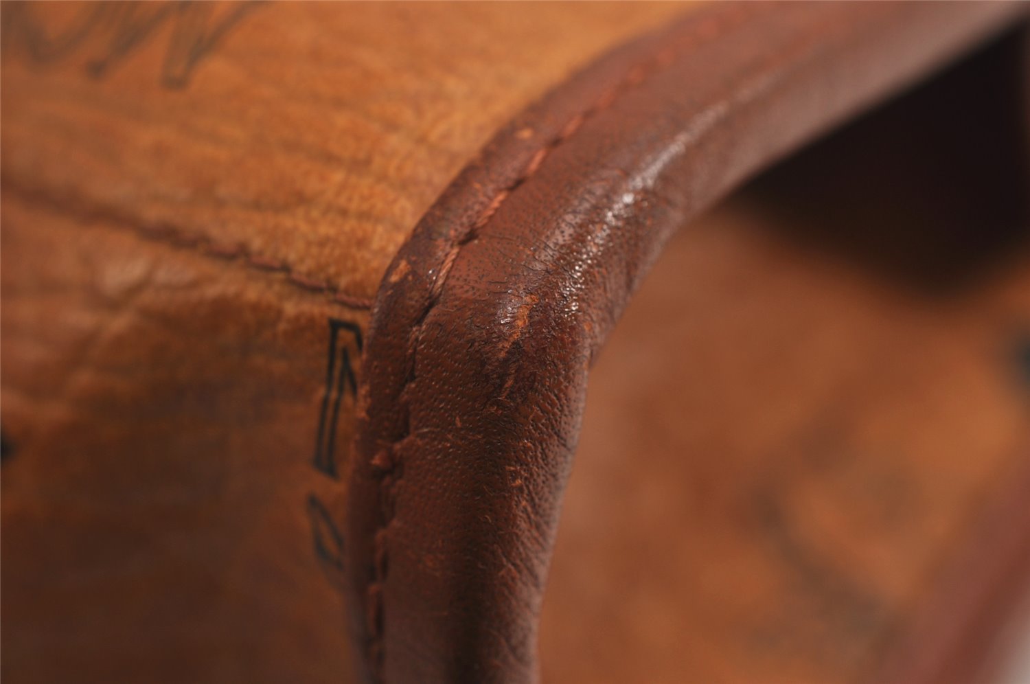Authentic MCM Vintage Visetos Leather Clutch Hand Bag Purse Brown 7259J