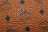 Authentic MCM Vintage Visetos Leather Clutch Hand Bag Purse Brown 7259J