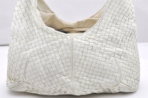 Authentic BOTTEGA VENETA Intrecciato Leather Shoulder Hand Bag Purse White 7259K