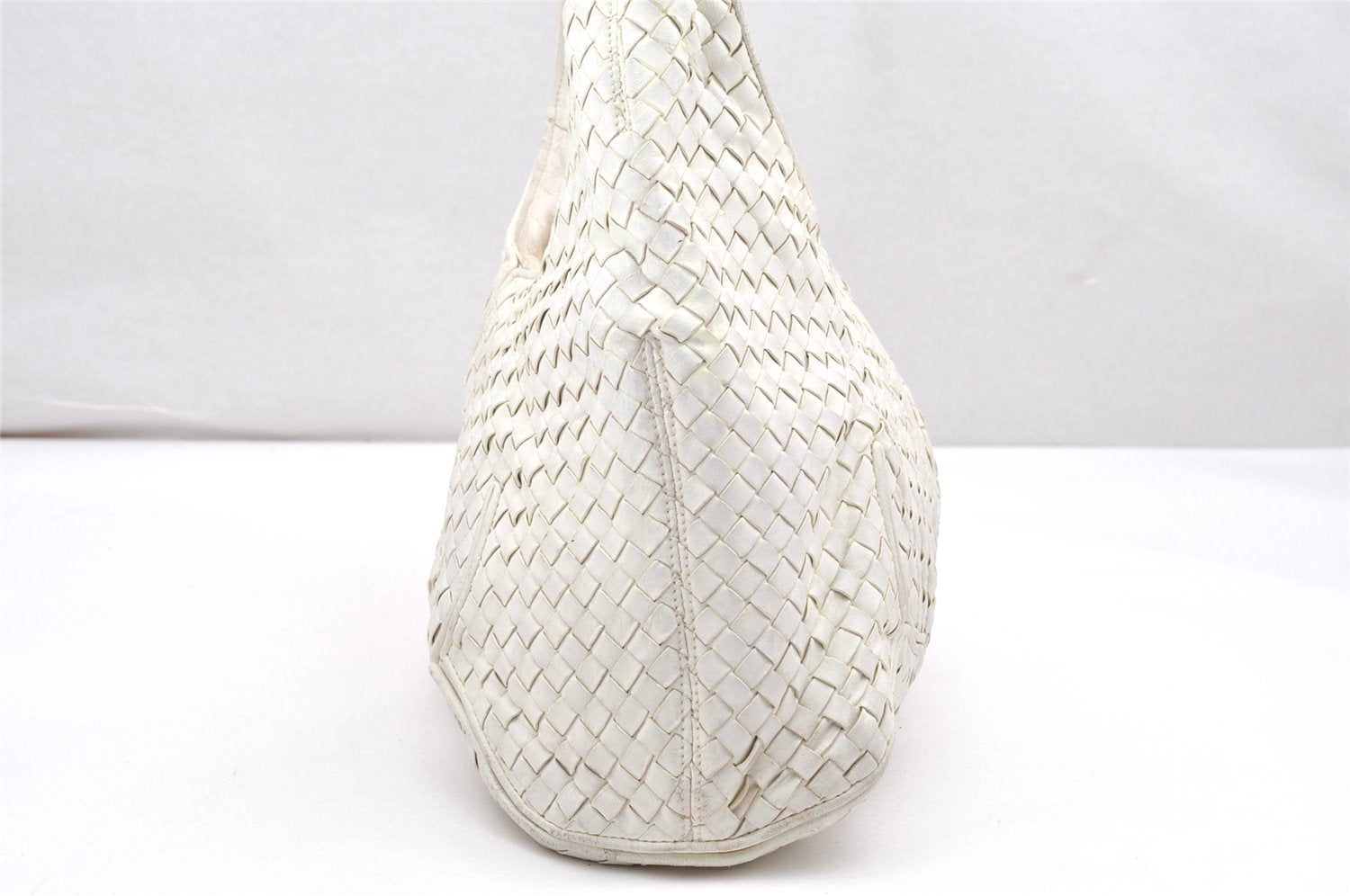 Authentic BOTTEGA VENETA Intrecciato Leather Shoulder Hand Bag Purse White 7259K