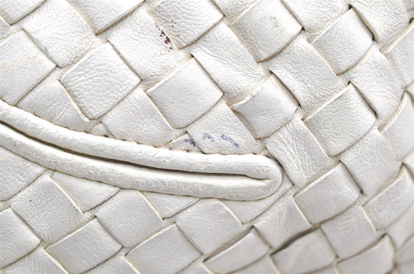 Authentic BOTTEGA VENETA Intrecciato Leather Shoulder Hand Bag Purse White 7259K