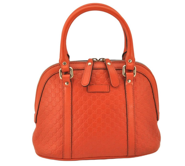 Authentic GUCCI Micro Guccissima Leather 2Way Hand Bag 449654 Orange 7261K