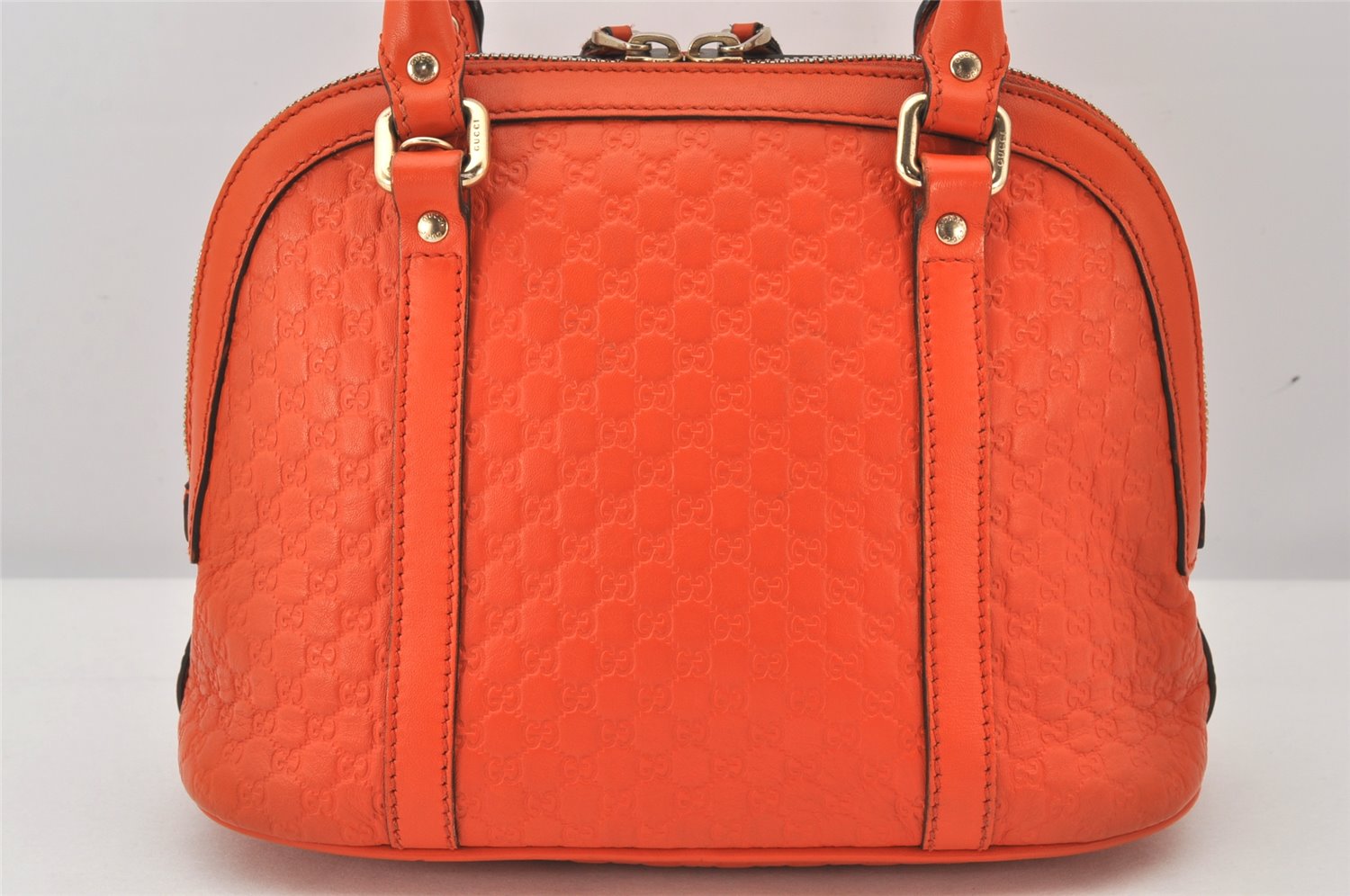 Authentic GUCCI Micro Guccissima Leather 2Way Hand Bag 449654 Orange 7261K