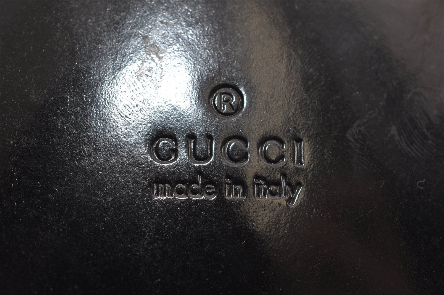 Authentic GUCCI Web Sherry Line Shoulder Cross Body Bag Enamel Black 7262I