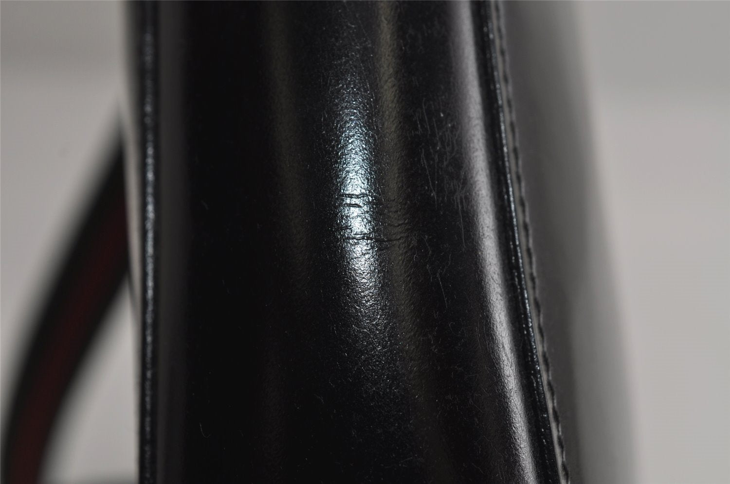 Authentic GUCCI Web Sherry Line Shoulder Cross Body Bag Enamel Black 7262I