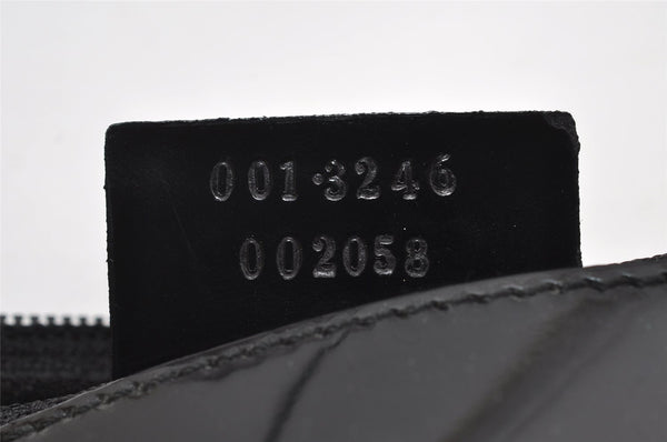 Authentic GUCCI Web Sherry Line Shoulder Cross Body Bag Enamel Black 7262I