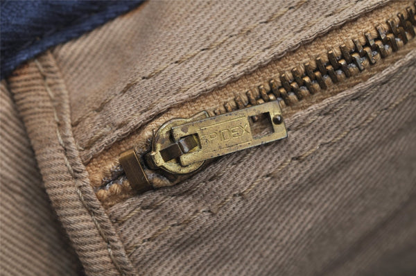 Authentic Christian Dior Trotter Hand Boston Bag Canvas Leather Blue 7263I