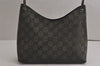 Authentic GUCCI Bamboo Vintage Shoulder Bag Purse GG Suede Gray Junk 7264J