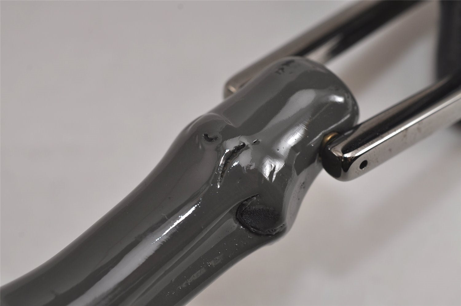 Authentic GUCCI Bamboo Vintage Shoulder Bag Purse GG Suede Gray Junk 7264J