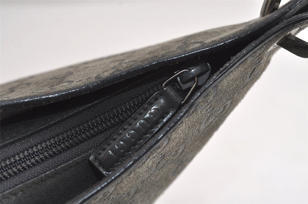 Authentic GUCCI Bamboo Vintage Shoulder Bag Purse GG Suede Gray Junk 7264J