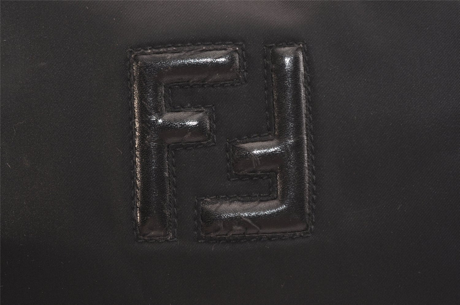 Authentic FENDI Vintage Nylon Leather Shoulder Tote Bag Black 7265J