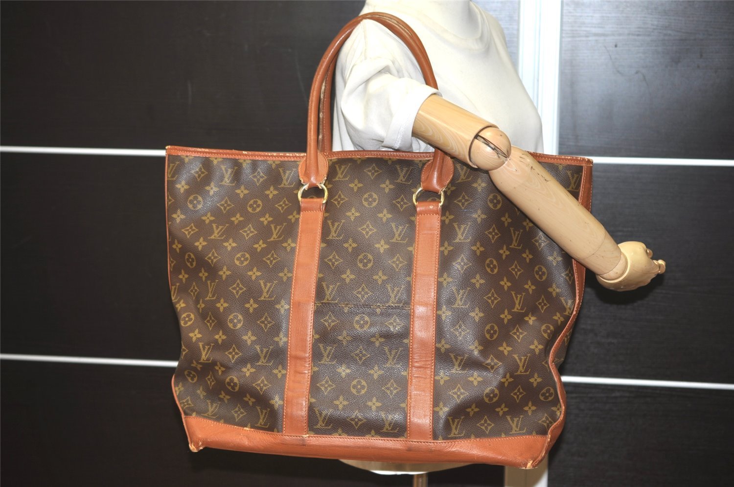 Auth Louis Vuitton Monogram Sac Weekend GM Vintage Tote Hand Bag M42420 LV 7267I