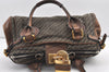 Authentic Chloe Paddington Tweed Leather Shoulder Hand Bag Brown 7267J