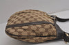 Authentic GUCCI Abbey Shoulder Cross Bag GG Canvas Leather 203257 Brown 7270J