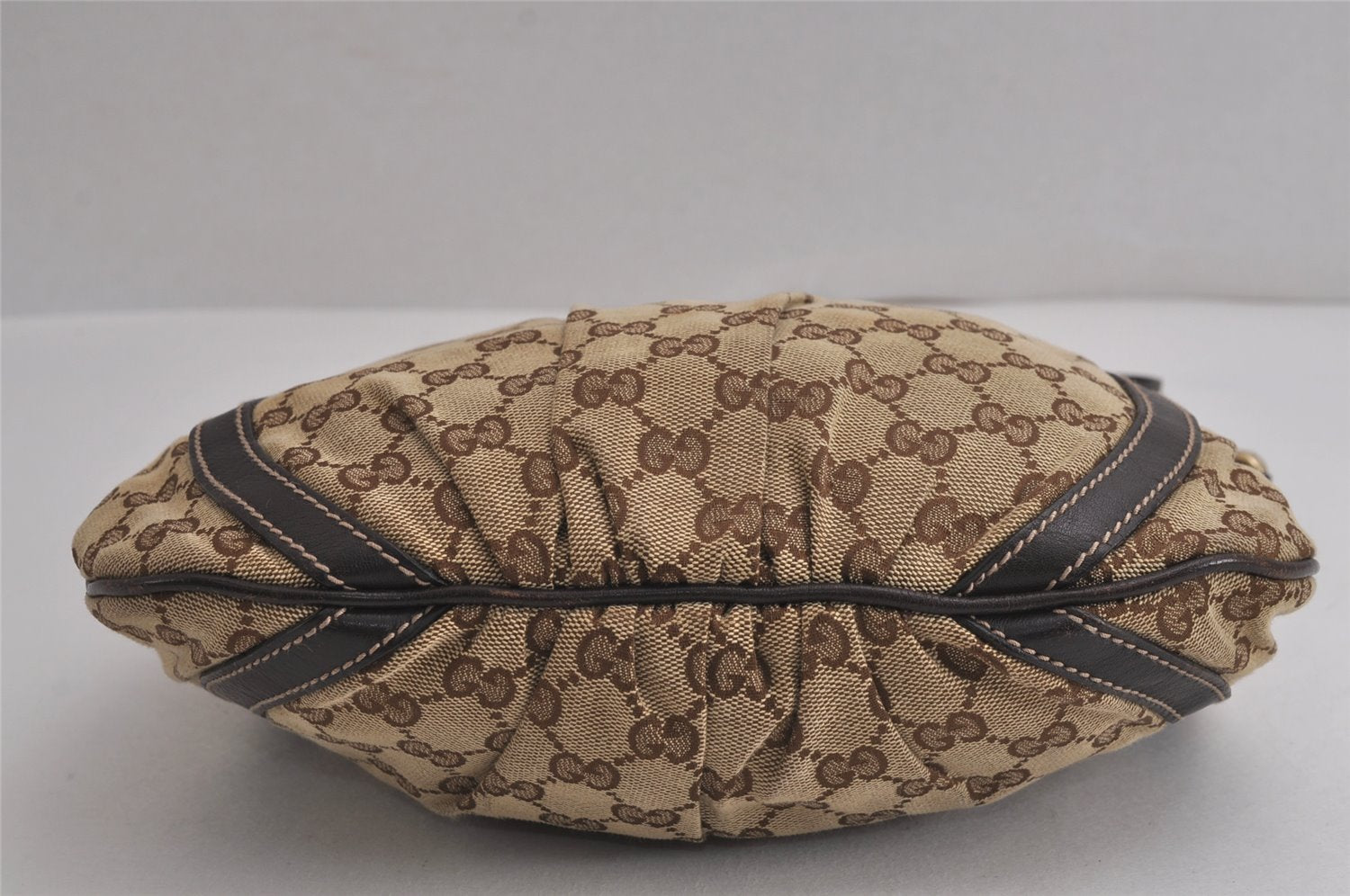 Authentic GUCCI Abbey Shoulder Cross Bag GG Canvas Leather 203257 Brown 7270J