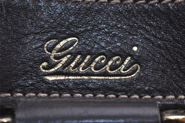 Authentic GUCCI Abbey Shoulder Cross Bag GG Canvas Leather 203257 Brown 7270J