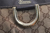 Authentic GUCCI Abbey Shoulder Cross Bag GG Canvas Leather 203257 Brown 7270J