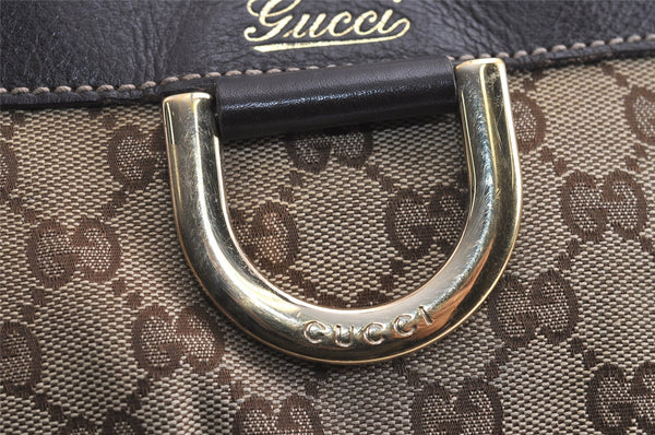 Authentic GUCCI Abbey Shoulder Cross Bag GG Canvas Leather 203257 Brown 7270J