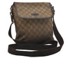 Authentic GUCCI Shoulder Cross Body Bag Purse GG PVC Leather 223666 Brown 7275J