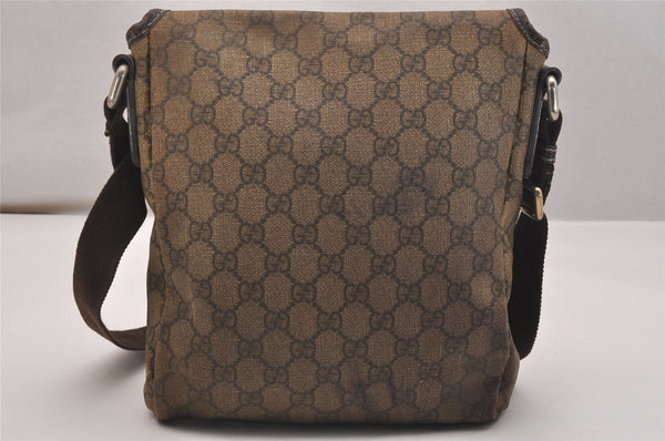 Authentic GUCCI Shoulder Cross Body Bag Purse GG PVC Leather 223666 Brown 7275J
