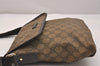Authentic GUCCI Shoulder Cross Body Bag Purse GG PVC Leather 223666 Brown 7275J