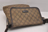 Authentic GUCCI Shoulder Cross Body Bag Purse GG PVC Leather 223666 Brown 7275J